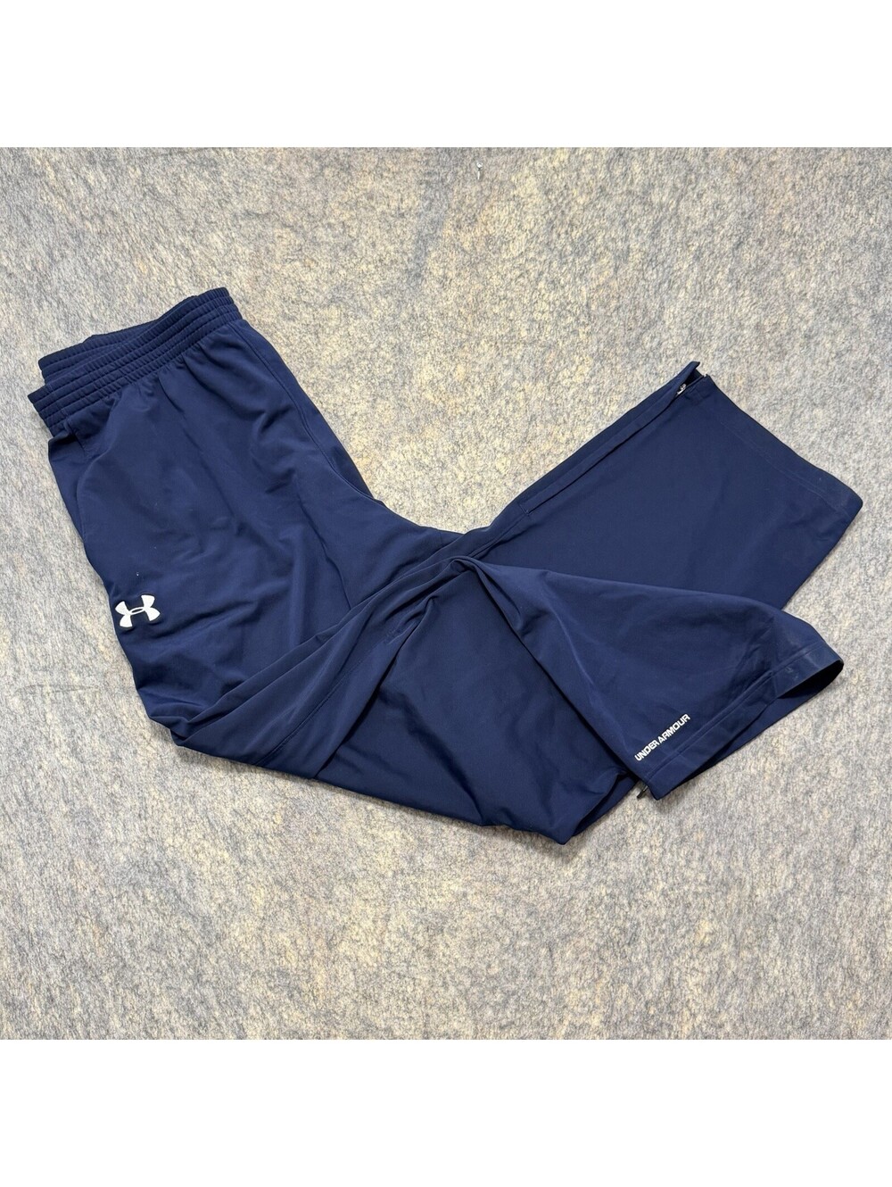 Under Armour Men’s XXL Navy Blue Athletic Training Pants Ankle Zip Stretch